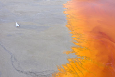 Aerial view of salt flat