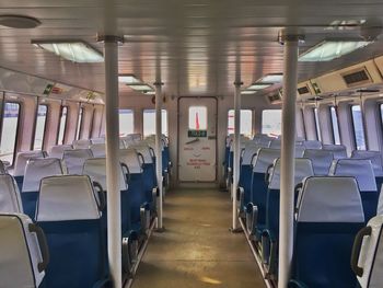 Empty seats in subway