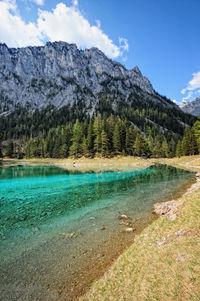 View of lake against cloudy sky