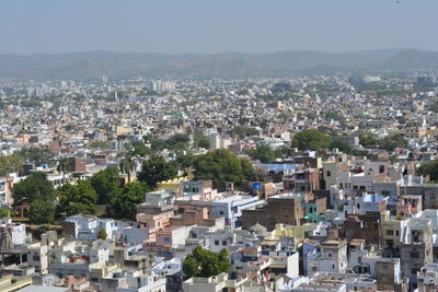 High angle shot of townscape