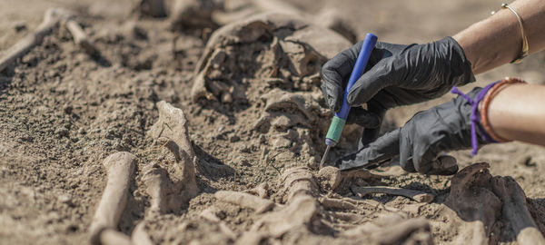 Man working on sand