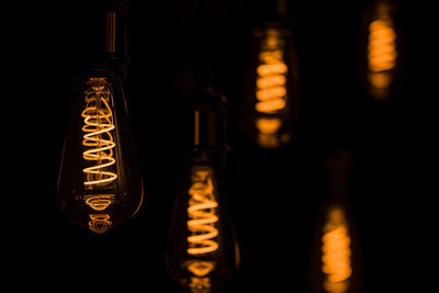 Close-up of illuminated light bulb