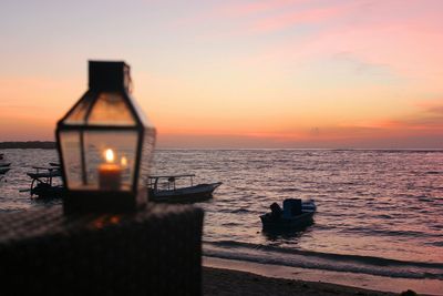 Scenic view of sea at sunset