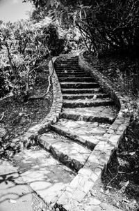 High angle view of stairs