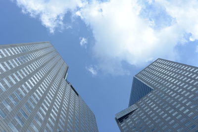 Low angle view of modern building against sky in guangzhou 
