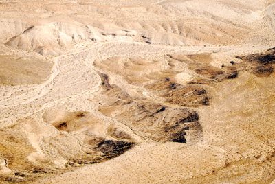 High angle view of sand dune