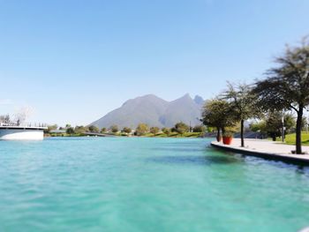 Scenic view of swimming pool against sky