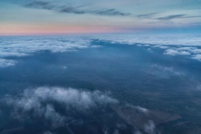 Aerial view of cloudscape over sea