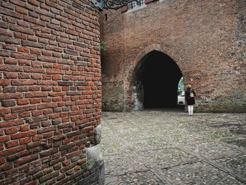 Man walking on walkway