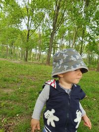 Full length of boy standing on land