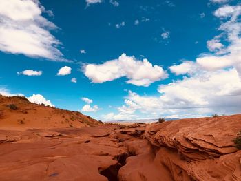 Panoramic view of desert against sky