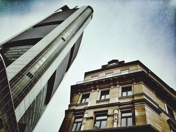 Low angle view of modern building against sky