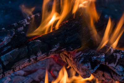 Close-up of bonfire