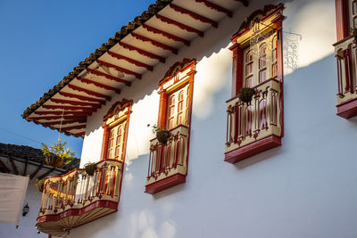 Beautiful houses at the heritage town of salamina located at the caldas department in colombia.