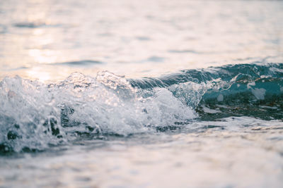 Waves rushing towards shore