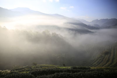 Scenic view of mountains against sky