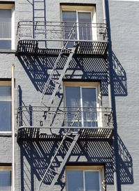 Low angle view of stairs against sky