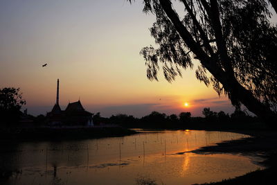 Scenic view of sunset over sea