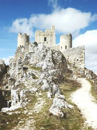 Low angle view of castle against sky