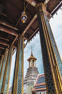 Low angle view of traditional building against sky