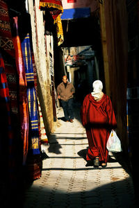 Rear view of people at temple