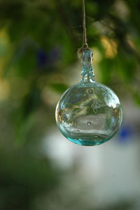 Close-up of crystal chandelier