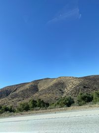 Scenic view of landscape against clear blue sky