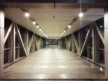 Underground walkway at night