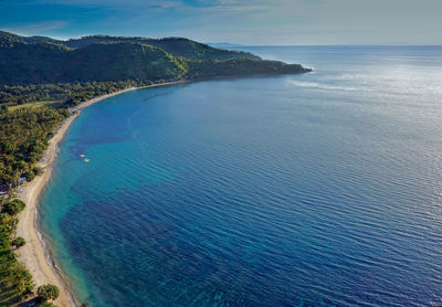 High angle view of calm sea