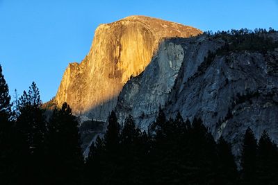 Half dome at yosemite national park against clear sky