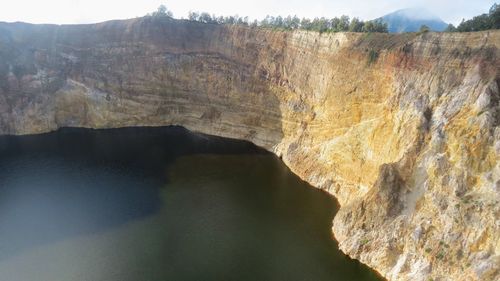 Rock formations at riverbank