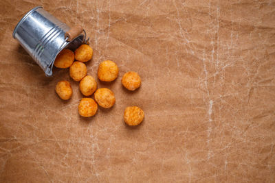 High angle view of food on table