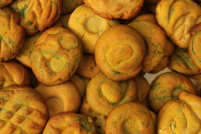 Full frame shot of pumpkins for sale at market stall