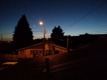 Silhouette of house at night