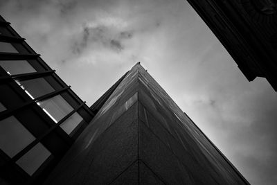 Low angle view of modern building against sky