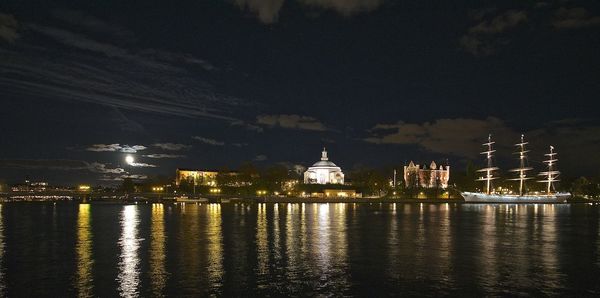 Illuminated city at night