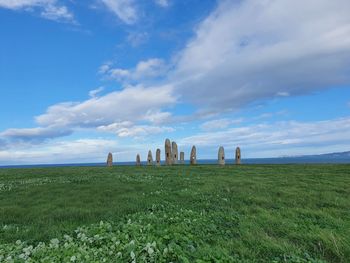 Scenic view of field against sky
