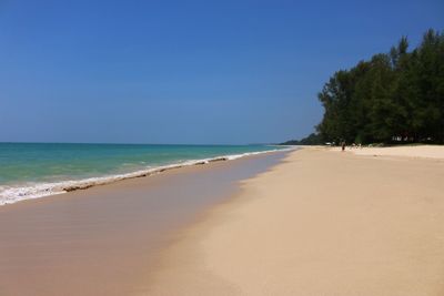 Scenic view of beach against clear sky