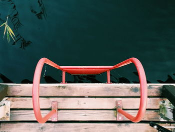 Close-up of wood against water