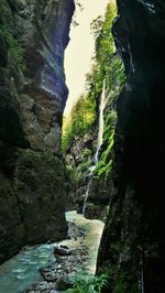 Scenic view of waterfall