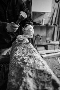 Man working on wood