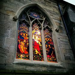 Low angle view of window of church