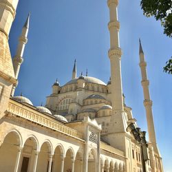 Low angle view of historical building against clear sky