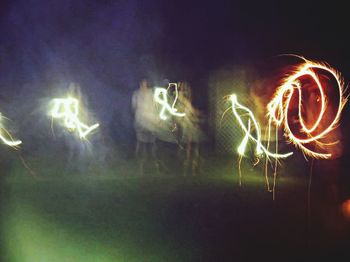 Illuminated lights at night
