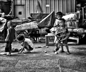 Children playing at music concert