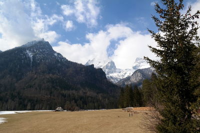 Panoramic view of landscape and mountains against sky