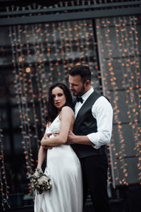Young couple kissing outdoors