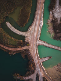 High angle view of river