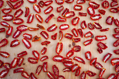 Full frame shot of red chili peppers