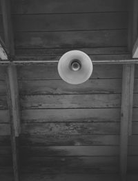 Low angle view of electric fan on ceiling